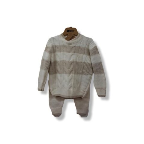 🧶 Πλεκτό Βρεφικό Σετ “Warm Beige Dream” – Ζεστασιά & Στυλ για το Μωρό σας 🤍