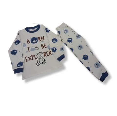 🐻 Παιδικές Πιτζάμες "Born to be Explorer" – Μικροί Εξερευνητές σε Δράση! 🌲