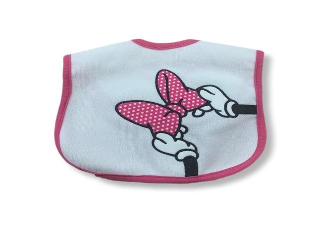 Βρεφική Σαλιάρα με Σχέδιο Φιογκάκι και Γαντάκια – Ροζ & Λευκό