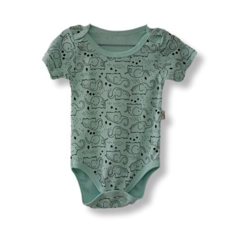 «Βρεφικό Κορμάκι Πράσινο με Ελεφαντάκια – Απαλό και Παιχνιδιάρικο!»