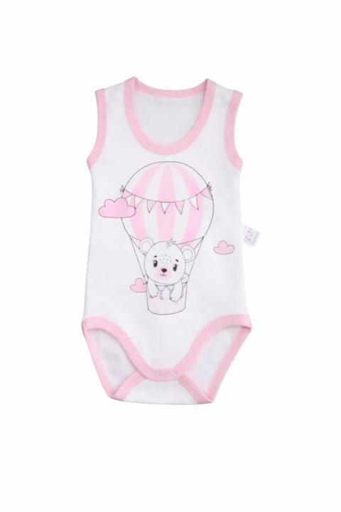 Βρεφικό Κορμάκι “Αρκουδάκι σε Αερόστατο” – Ροζ Όνειρο