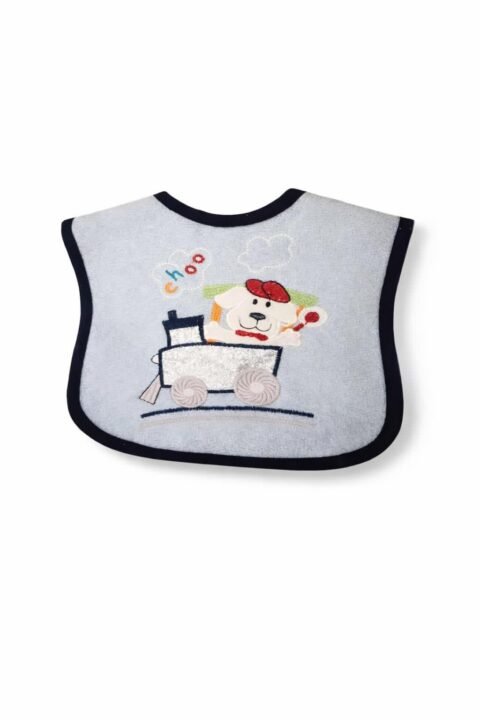 🚂 Αδιάβροχη Βρεφική Σαλιάρα με Σκυλάκι Οδηγό Τρένου 🚂