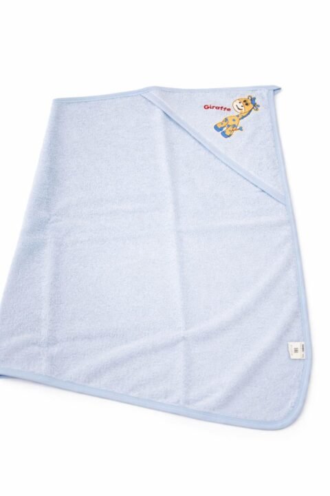 Alternative view of Βρεφική Πετσέτα Μπάνιου με Κουκούλα “Giraffe” – Γαλάζια