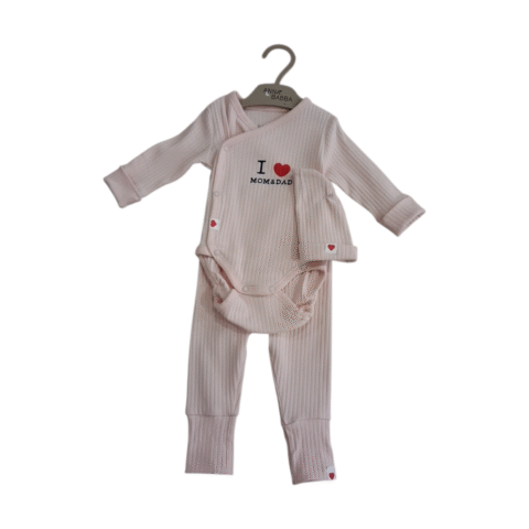 Σετ Βρεφικά Ρουχαλάκια “I ❤️ Mom & Dad” – 3 Τεμάχια 0-1, 0-3 Μηνών