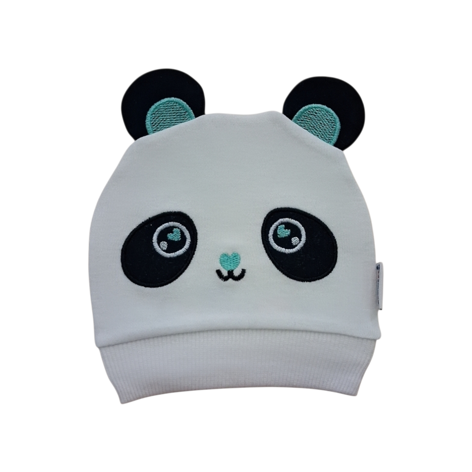 Βρεφικός Σκούφος Panda με Πράσινες Λεπτομέρειες – Γλυκιά Ζεστασιά & Στυλ