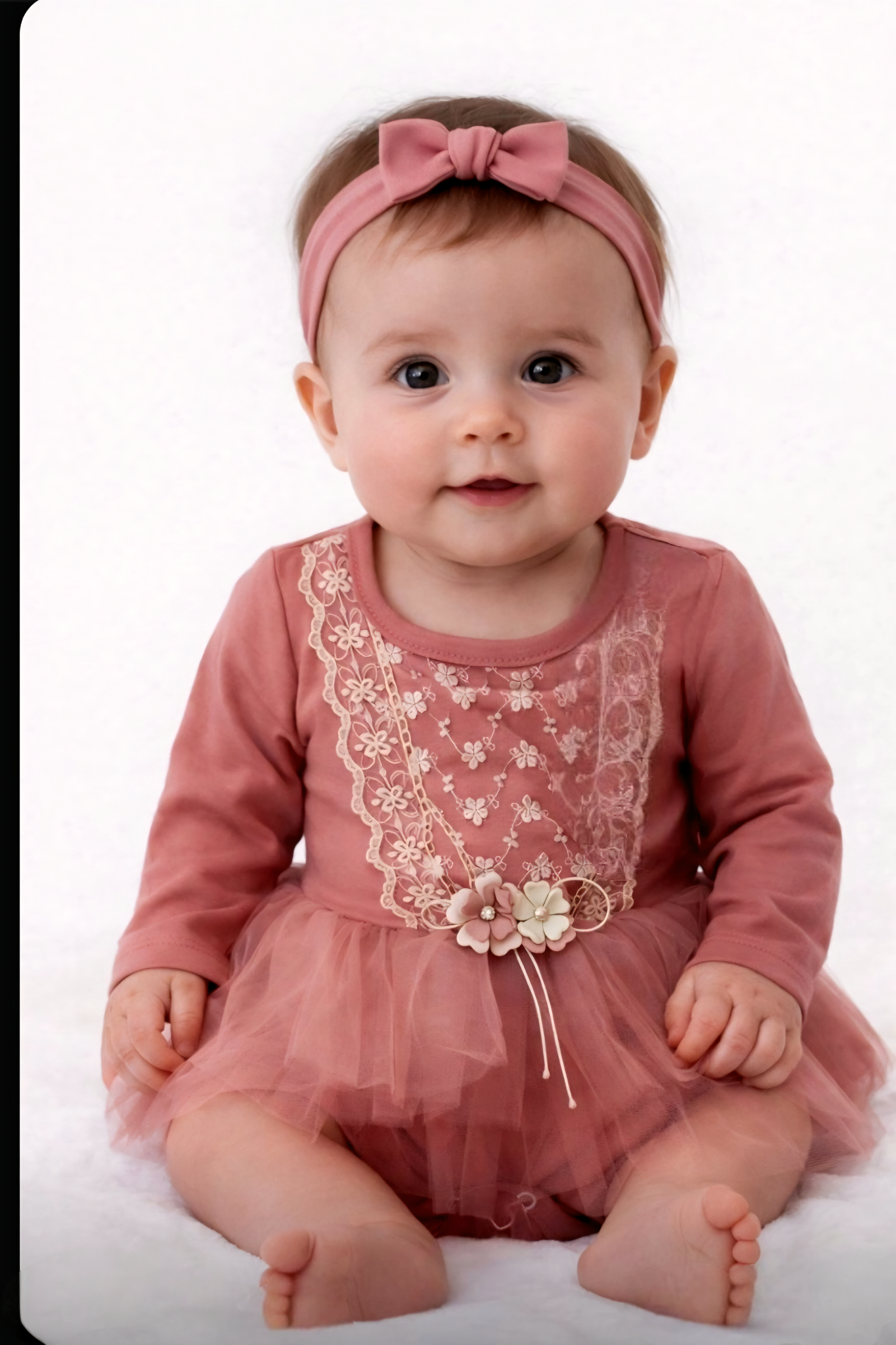 «Ροζ Ονείρο: Βρεφικό Φορεματάκι με Δαντέλα και Τούλι» 🌸