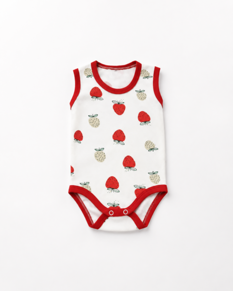 Sweet Strawberry Dreams – Βρεφικό Κορμάκι με Φραουλίτσες