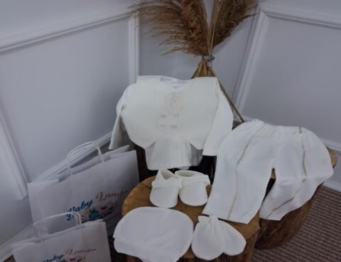 Alternative view of Εlegant Βaby Boy Set – Λευκό Σετ Βάπτισης ή Ειδικής Περίστασης