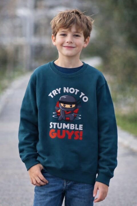 Παιδικό Φούτερ “Stumble Guys” σε Πετρόλ Απόχρωση