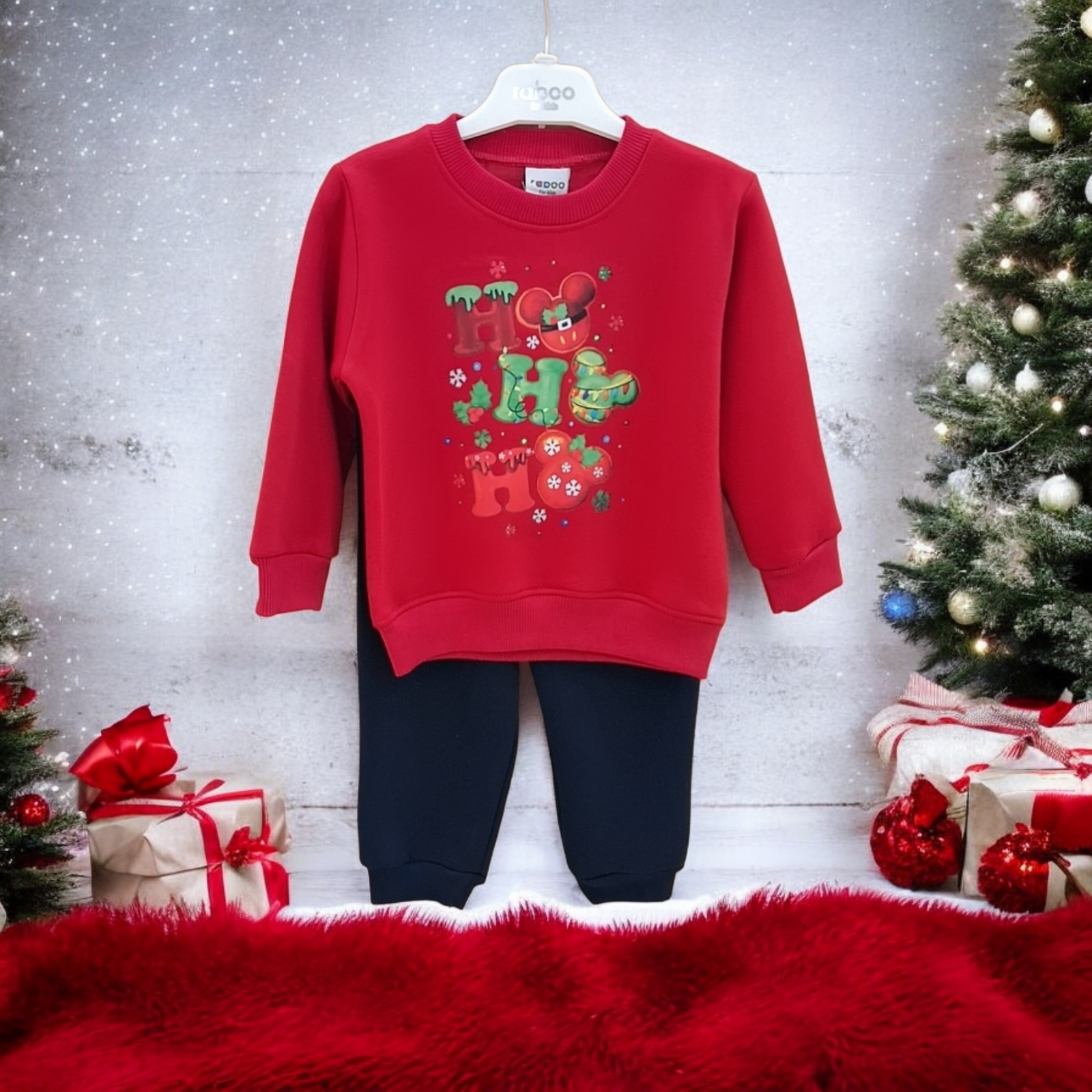 Παιδικό Σετ με Κόκκινη Μπλούζα & Σκούρο Μπλε Παντελόνι - Image 2