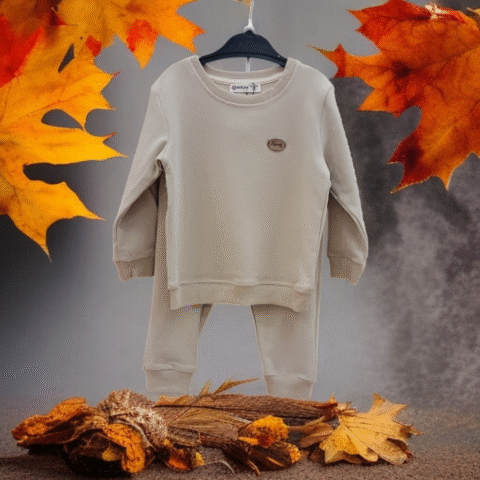 Alternative view of Παιδικό Σετ Φόρμας Κρεμ – Άνετο & Κομψό για Κορίτσια