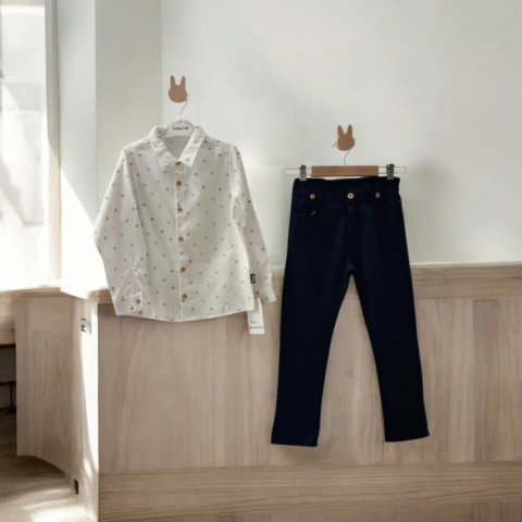 Alternative view of Σετ Παντελόνι & Πουκάμισο με Φιόγκο για Αγόρι – Κομψότητα και Στυλ