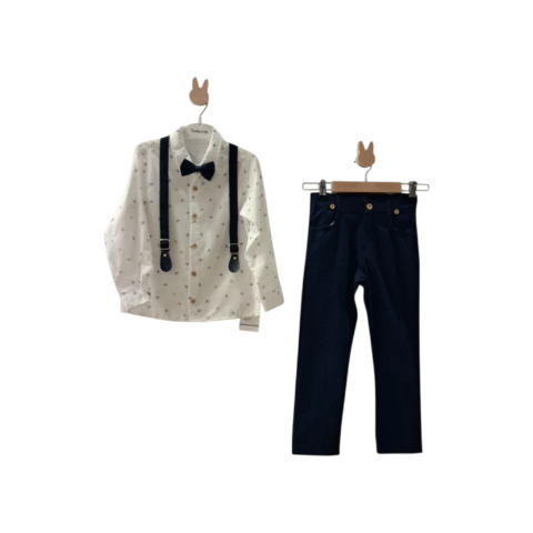 Σετ Παντελόνι & Πουκάμισο με Φιόγκο για Αγόρι – Κομψότητα και Στυλ