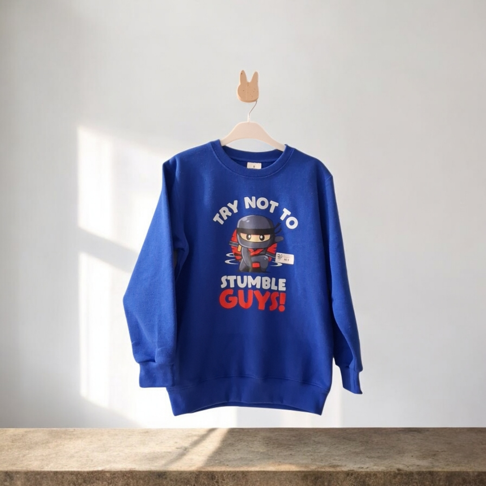 Παιδικό Μπλε Φούτερ “Try Not To Stumble Guys!” με Νίντζα - Image 2