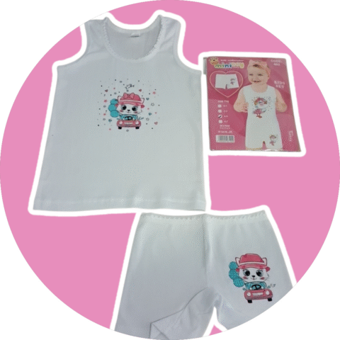 Alternative view of Σετ Εσώρουχα Κοριτσιού Λευκό με Γλυκιά Σχέδια Γατούλας