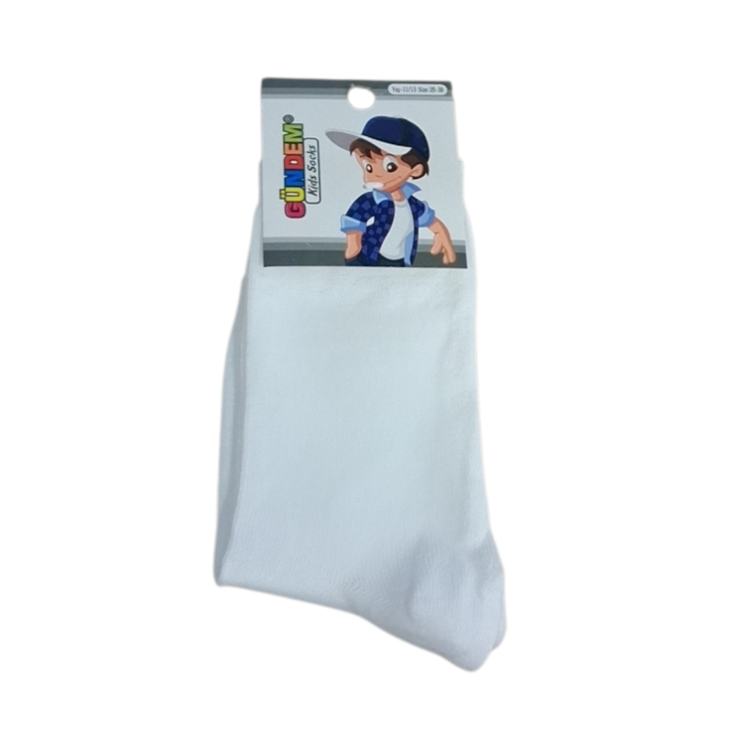 Παιδικές Λευκές Κάλτσες Αγoριού (Νο 11–13)