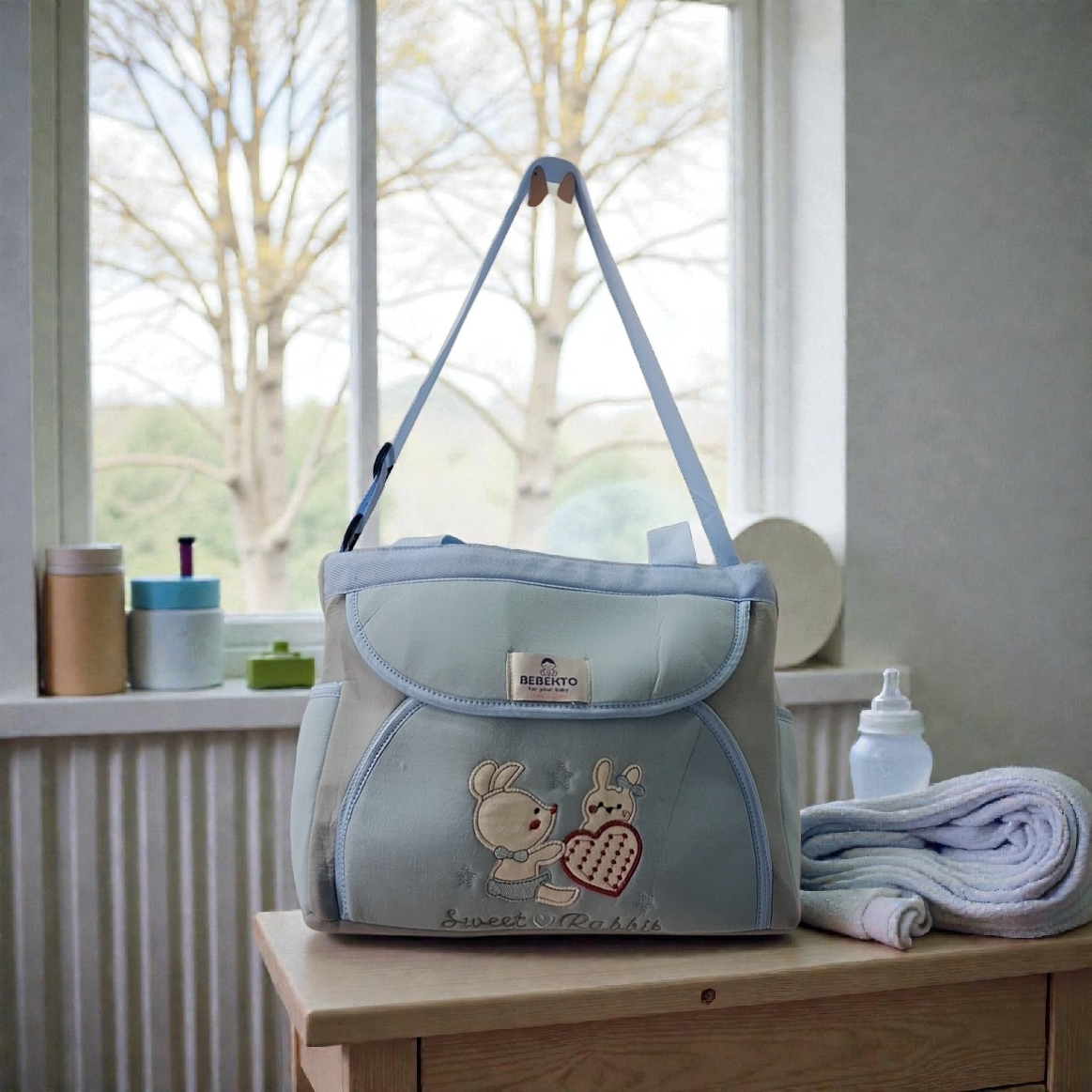 Μπλε Τσάντα Μητρότητας – Κομψότητα & Οργάνωση για Κάθε Μαμά - Image 2