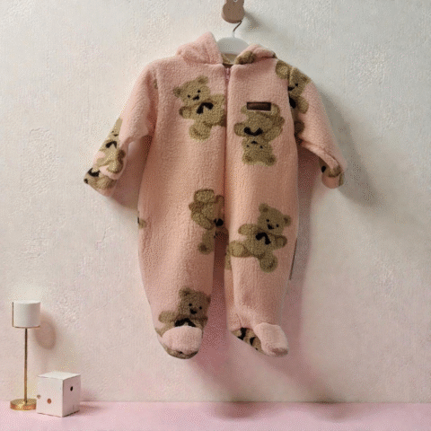 Alternative view of Σομόν Σάκος Εξόδου με Αρκουδάκια – Ζεστασιά & Γλυκιά Απαλότητα