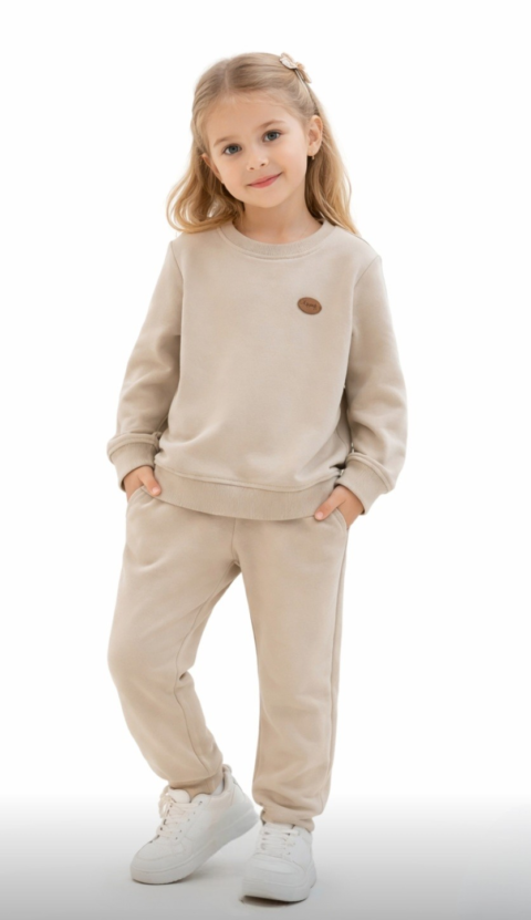 Παιδικό Σετ Φόρμας Κρεμ – Άνετο & Κομψό για Κορίτσια