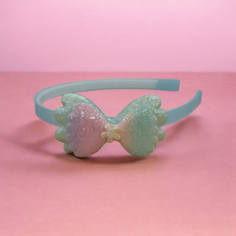 Alternative view of Παιδική Στέκα Μαλλιών με Γκλίτερ Πεταλούδα σε Παστέλ Αποχρώσεις