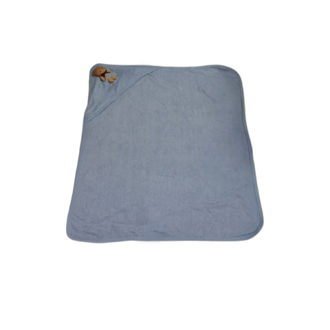 Βρεφική Κουβερτούλα Αγκαλιάς με Κουκούλα & Αρκουδάκι – Σιέλ