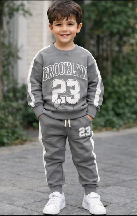 Γκρι Παιδικό Σετ Φόρμας για Αγόρι