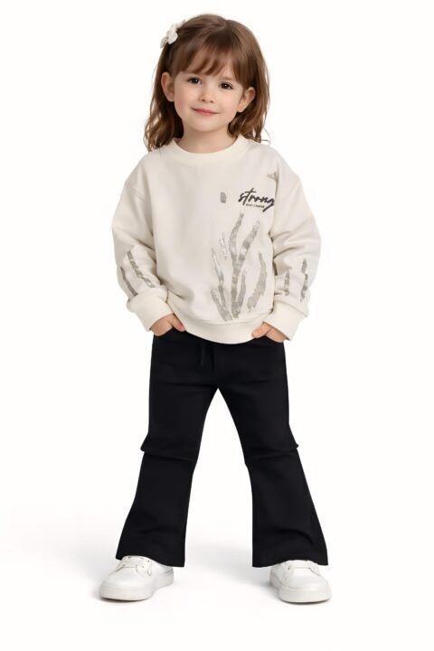 Παιδικό Σετ Φόρμας Μπεζ & Μαύρο με Μοντέρνο Σχέδιο