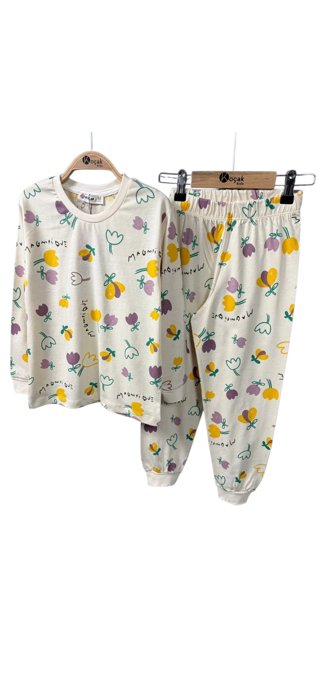 Παιδική Πιτζάμα με Λουλουδάκια – Σετ Μπλούζα & Παντελόνι