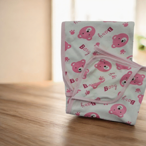 Βρεφική Πάνα Αγκαλιάς με Ροζ Αρκουδάκια