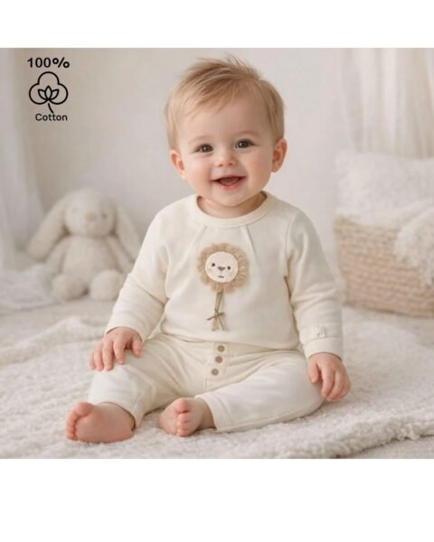 Βρεφικό Σετ Εκρού με Αρκουδάκι – Απαλότητα & Γλυκό Στυλ