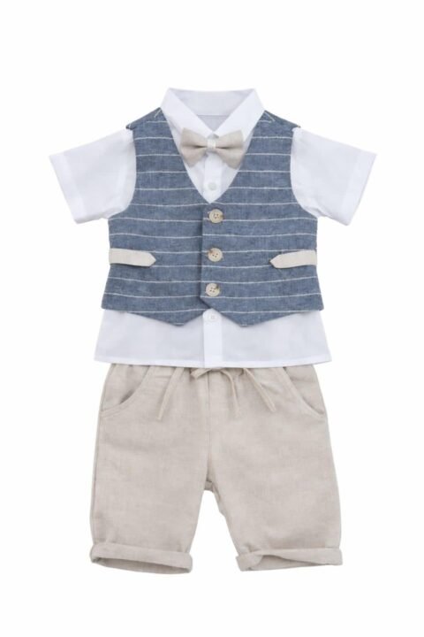 Alternative view of Κομψό Καλοκαιρινό Βρεφικό Σετ με Γιλέκο & Παπιγιόν 🤍