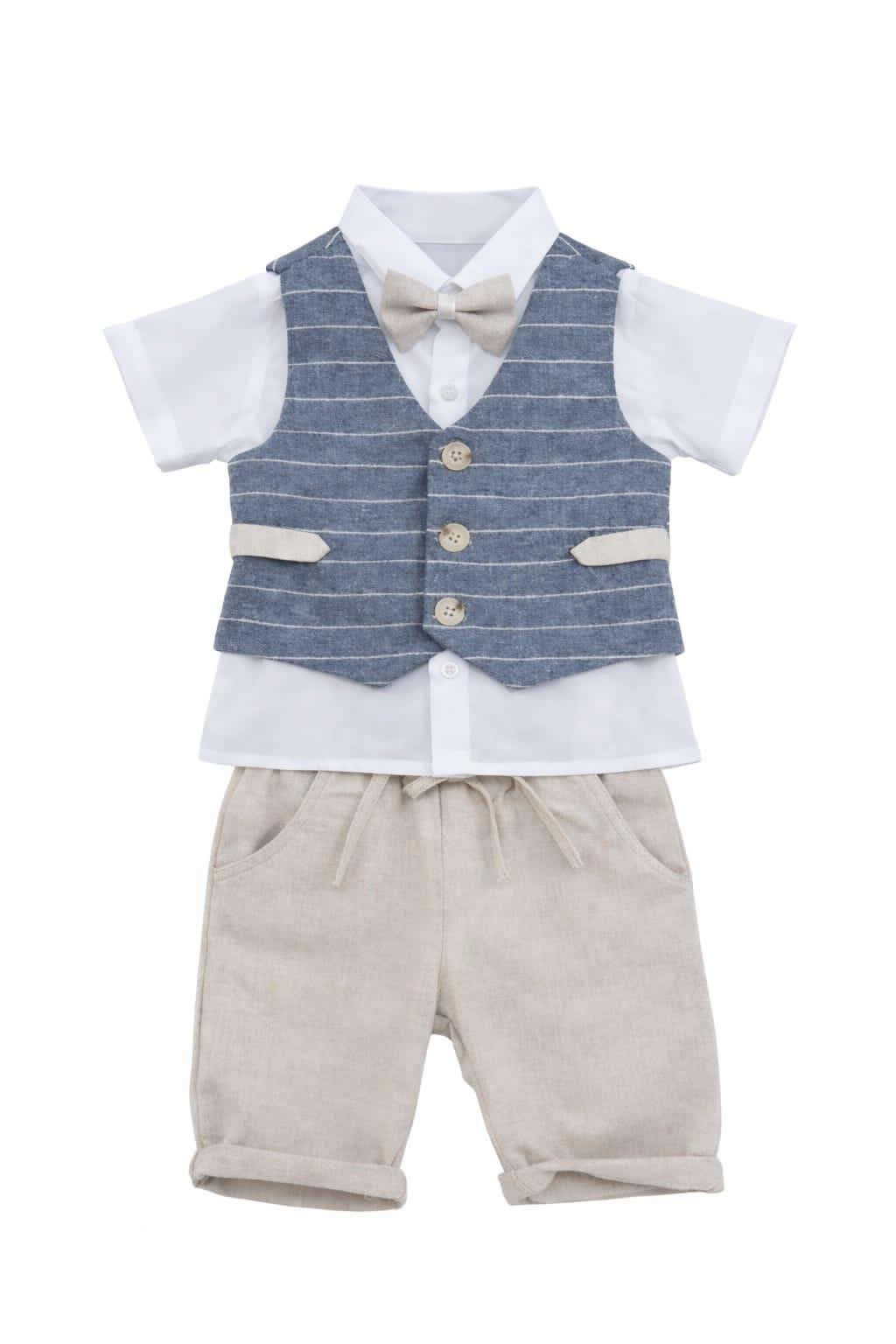 Κομψό Καλοκαιρινό Βρεφικό Σετ με Γιλέκο & Παπιγιόν 🤍 - Image 2
