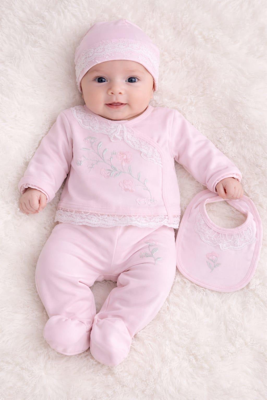 Βρεφικό Σετ Πολυτελούς Κομψότητας – Ακαταμάχητη Γοητεία για Μικρούς Θησαυρούς 0-3 μηνών