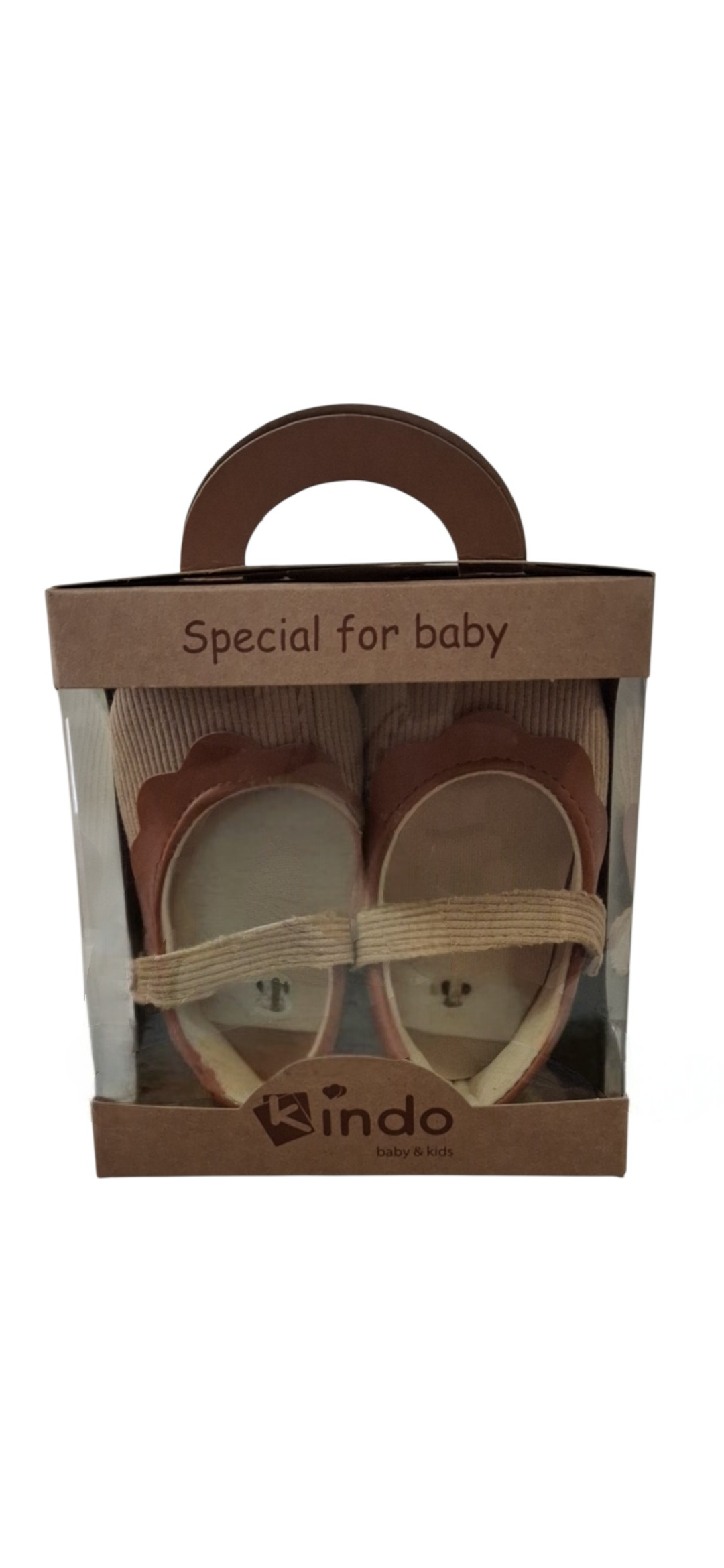 Βρεφικά Παπουτσάκια Μπεζ με Καφέ για Κοριτσάκι 👶🤎 - Image 4
