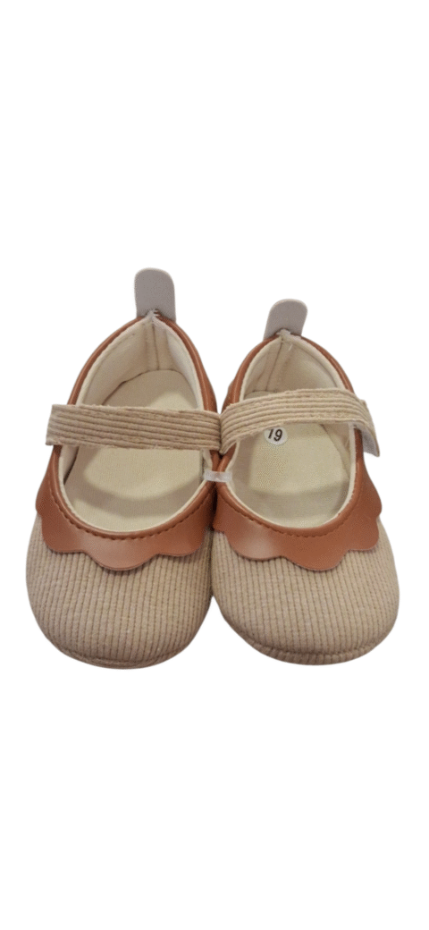 Alternative view of Βρεφικά Παπουτσάκια Μπεζ με Καφέ για Κοριτσάκι 👶🤎