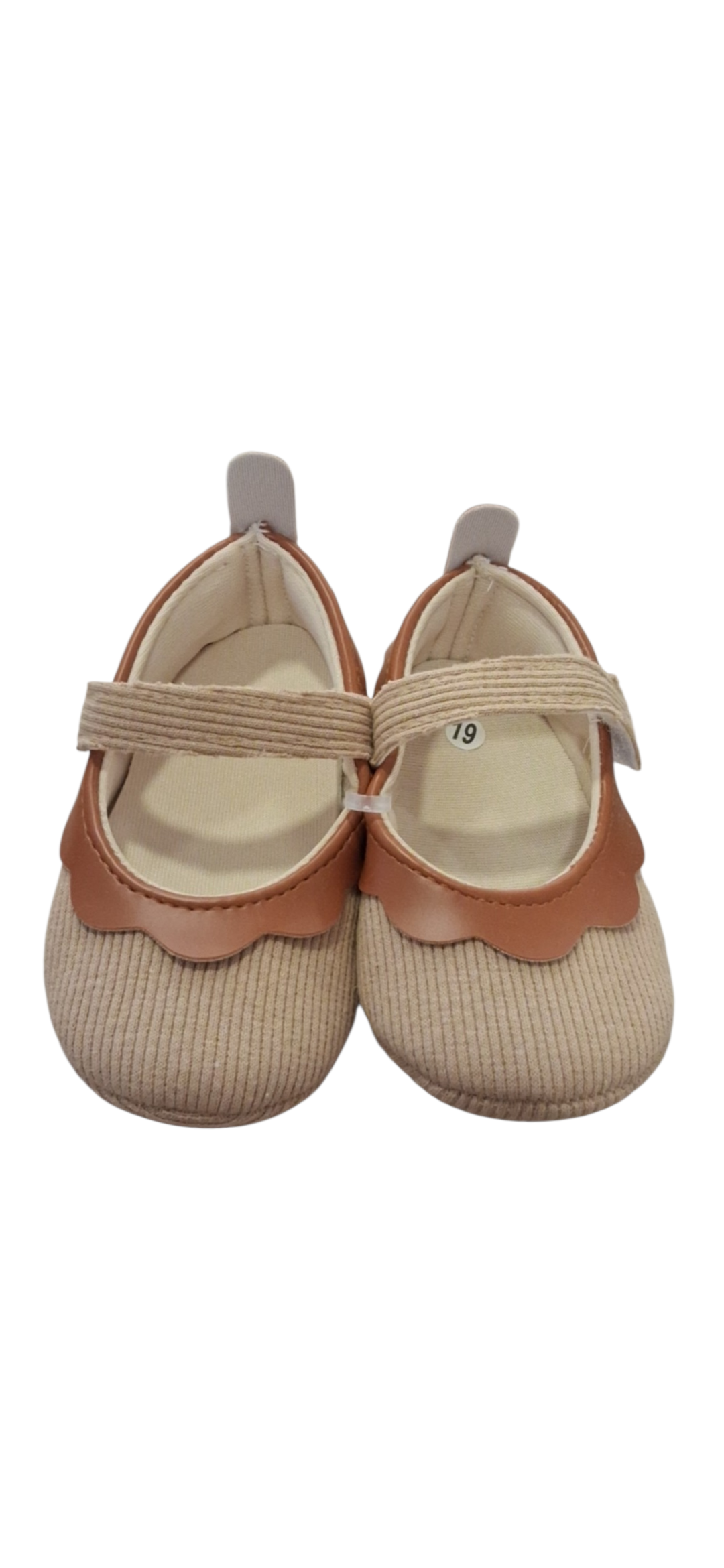 Βρεφικά Παπουτσάκια Μπεζ με Καφέ για Κοριτσάκι 👶🤎 - Image 2