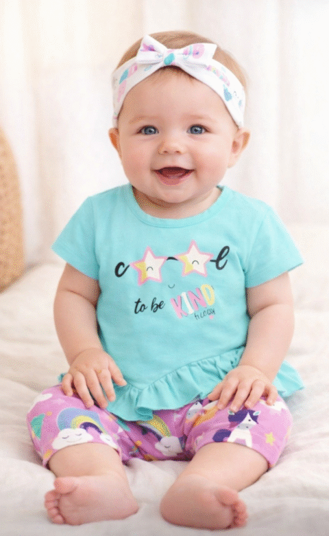 Καλοκαιρινό Βρεφικό Σετ 2 Τεμαχίων – Απαλό Βαμβακερό Μπλουζάκι & Σορτσάκι