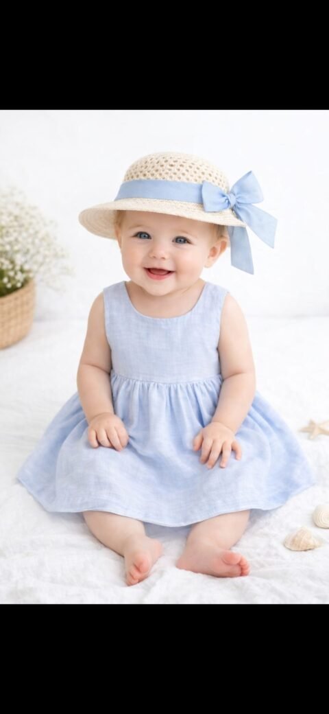 Βρεφικό Φόρεμα Σετ με Καπέλο – Ρομαντική Κομψότητα για Μικρές Πριγκίπισσες