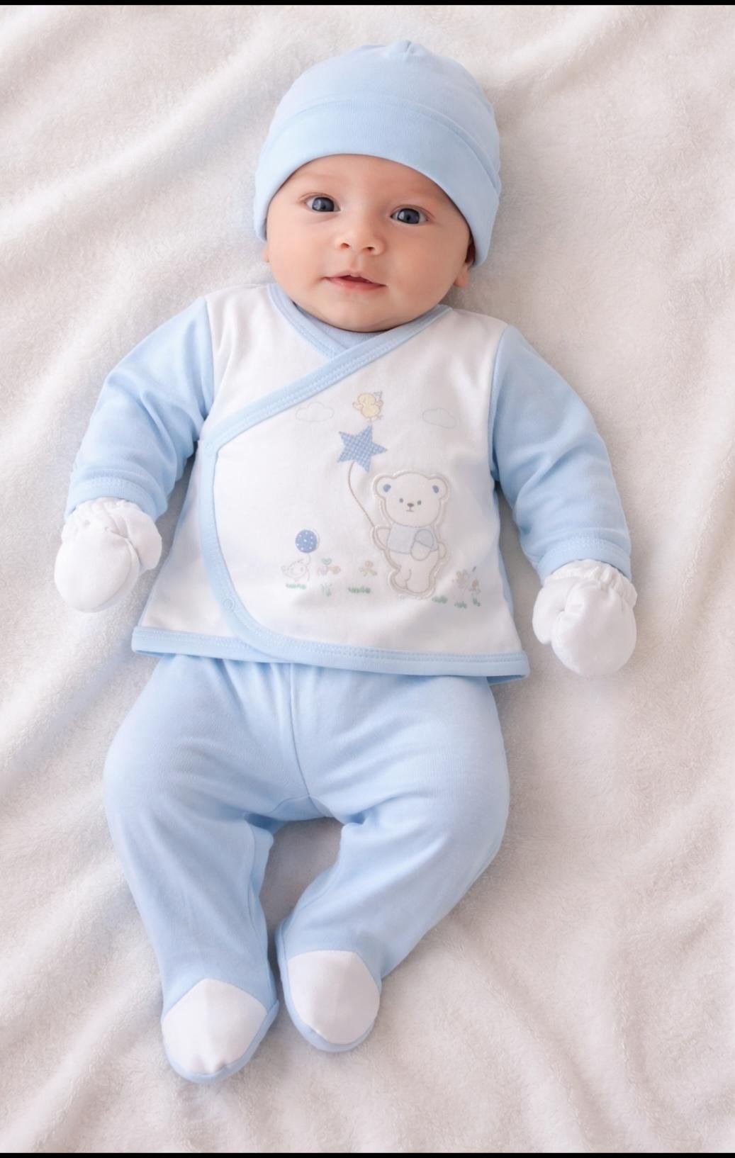 Πολυτελές Βρεφικό Σετ 5 Τεμαχίων – Απόλυτη Άνεση & Στυλ για Μικρούς Θησαυρούς 0-3 μηνών