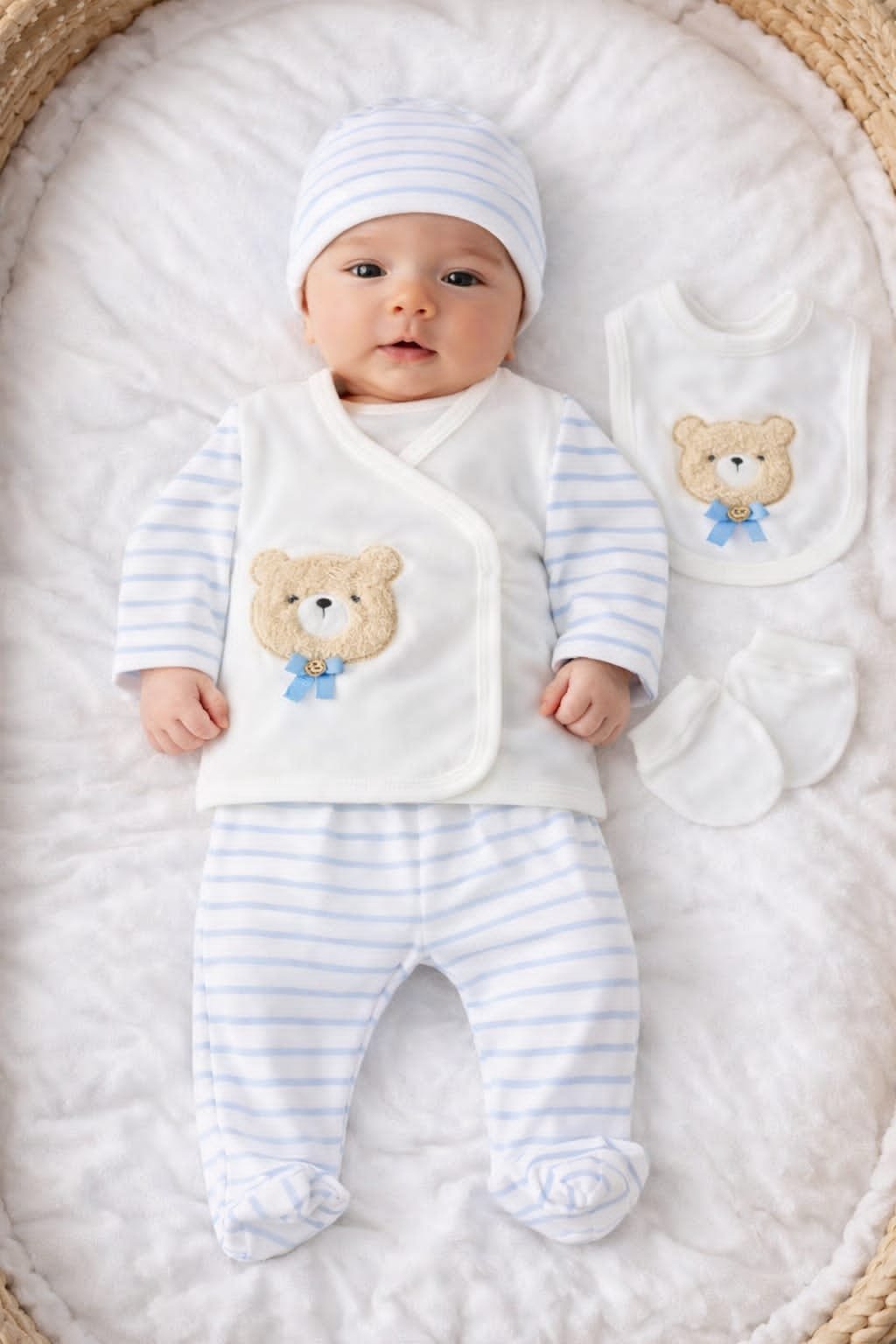 Πολυτελές Βρεφικό Σετ 5 Τεμαχίων – Απαλότητα & Αγάπη για το Μωρό σας 0,3