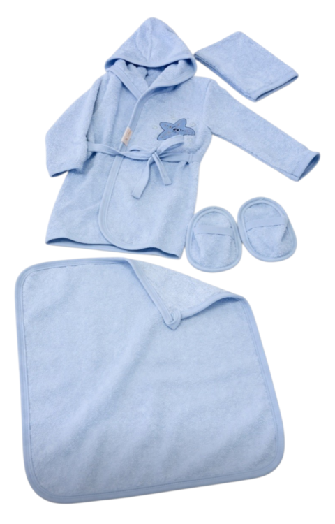 Alternative view of : Σετ 4 Τεμαχίων Μπουρνουζιών για Μωρά 0-1 Έτους