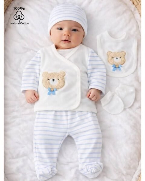 Πολυτελές Βρεφικό Σετ 5 Τεμαχίων – Απαλότητα & Αγάπη για το Μωρό σας 0,3