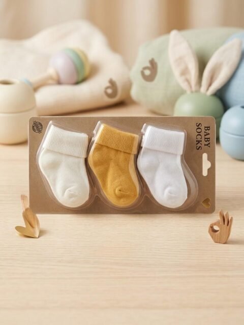 🧦 Βρεφικές Καλτσούλες 3 Τεμαχίων σε Απαλά Χρώματα 🤍0,3 μηνων