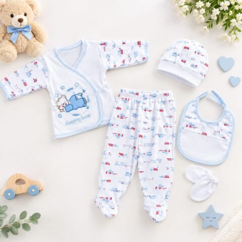 👶 Βρεφικό Σετ 5 Τεμαχίων για Νεογέννητο 0–3 Μηνών 🤍